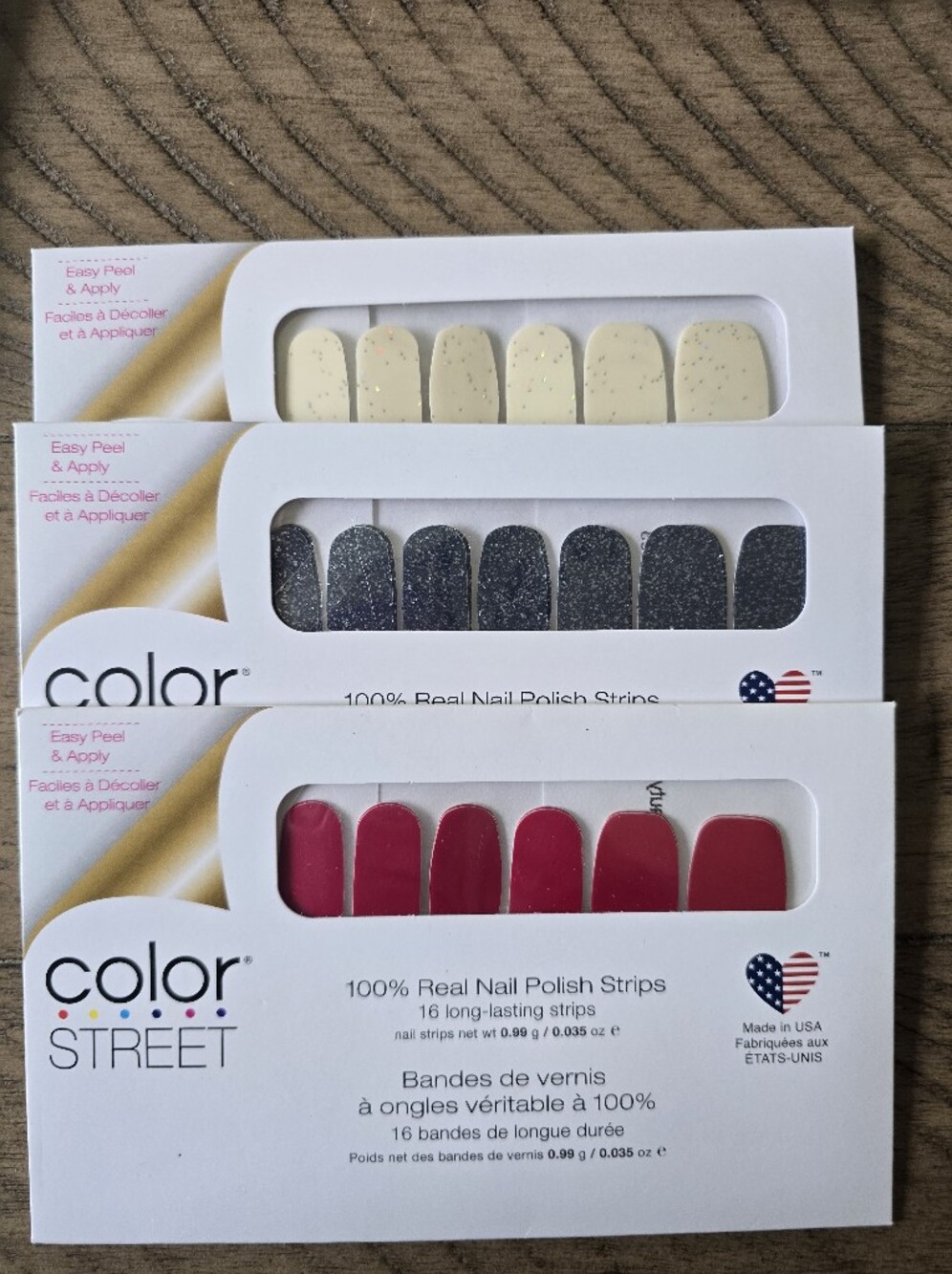 Color Street Peel-On Nail Strips Trio — Red, White, And Blue!